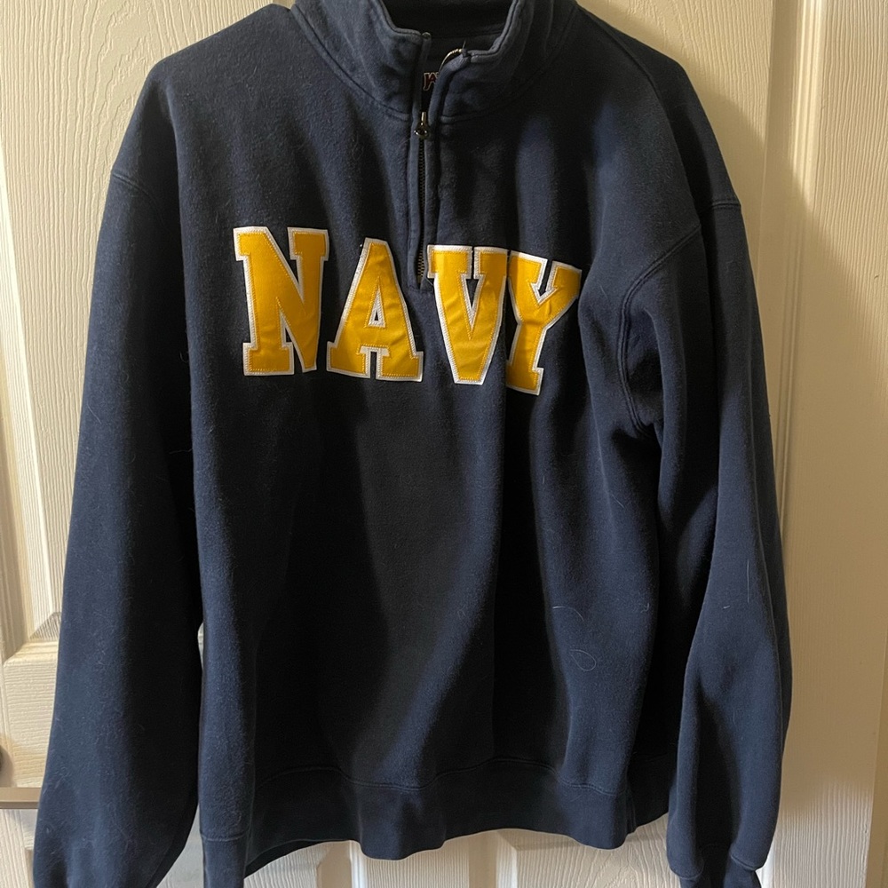 MENS SIZE LARGE NAVY JANSPORT SWEATSHIRT